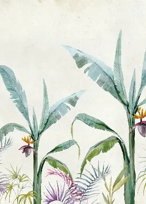 Fensterrollo mit exotischem Naturmotiv