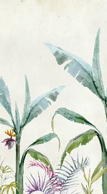 Fensterrollo mit exotischem Naturmotiv