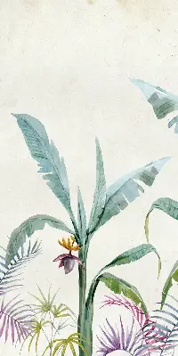 Fensterrollo mit exotischem Naturmotiv