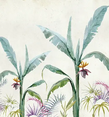 Fensterrollo mit exotischem Naturmotiv