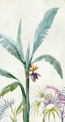 Fensterrollo mit exotischem Naturmotiv