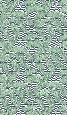 Fensterrollo mit Motiv von Palmenblättern auf schwarz-weißem Hintergrund