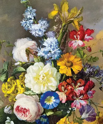 Rollo in Form eines Blumenstraußes