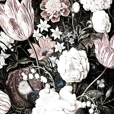Fensterrollo mit einem Motiv von einem Blumenstrauß