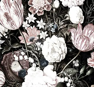 Fensterrollo mit einem Motiv von einem Blumenstrauß