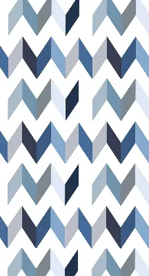 Rollo mit blauem Fischgrätmuster
