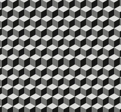 Fensterrollo mit 3D-Würfel-Motiv