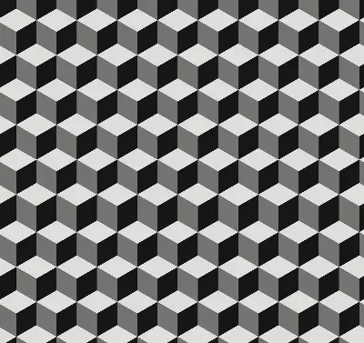 Fensterrollo mit 3D-Würfel-Motiv