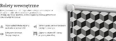Fensterrollo mit 3D-Würfel-Motiv