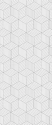 Fensterrollo innen mit 3D-Würfel-Motiv