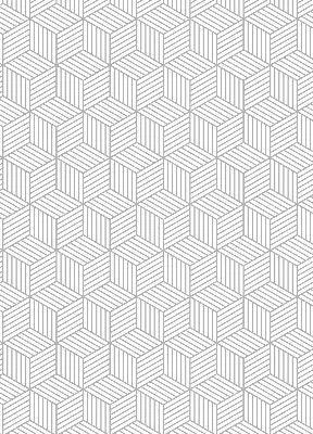 Fensterrollo innen mit 3D-Würfel-Motiv