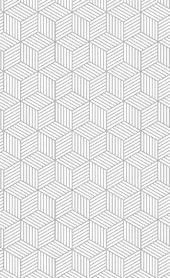 Fensterrollo innen mit 3D-Würfel-Motiv