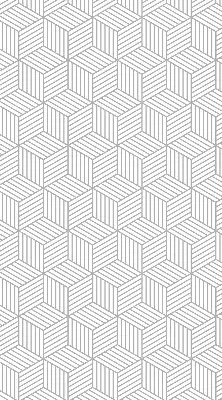 Fensterrollo innen mit 3D-Würfel-Motiv