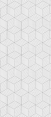 Fensterrollo innen mit 3D-Würfel-Motiv