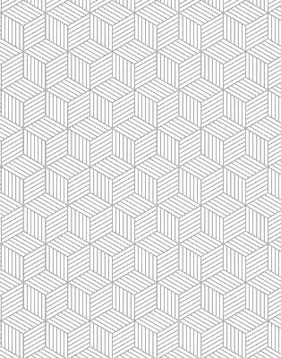Fensterrollo innen mit 3D-Würfel-Motiv