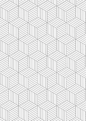 Fensterrollo innen mit 3D-Würfel-Motiv