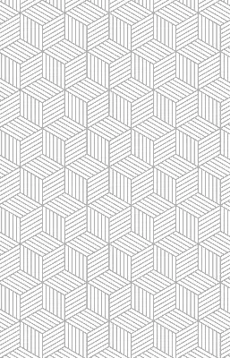 Fensterrollo innen mit 3D-Würfel-Motiv