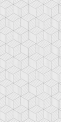 Fensterrollo innen mit 3D-Würfel-Motiv