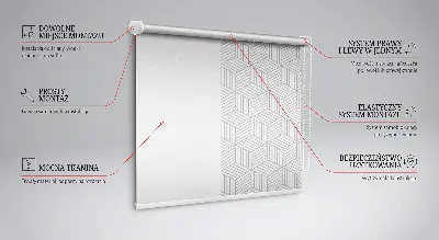 Fensterrollo innen mit 3D-Würfel-Motiv