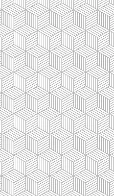 Fensterrollo innen mit 3D-Würfel-Motiv