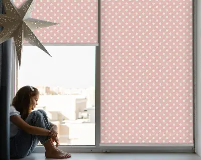 Fensterrollo für den Innenbereich mit weißem Punktemuster