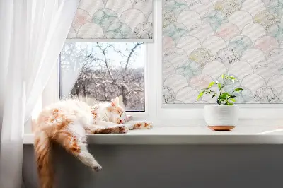 Fensterrollo mit dem Motiv Bunte Schuppen