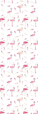 Rollo mit Motiv von Flamingos und ihren Federn