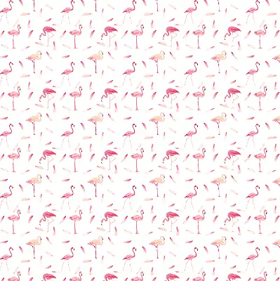 Rollo mit Motiv von Flamingos und ihren Federn