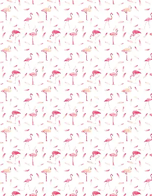Rollo mit Motiv von Flamingos und ihren Federn