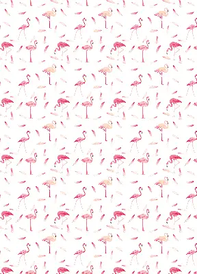 Rollo mit Motiv von Flamingos und ihren Federn