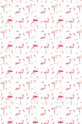 Rollo mit Motiv von Flamingos und ihren Federn