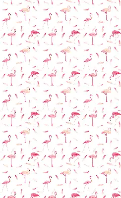 Rollo mit Motiv von Flamingos und ihren Federn