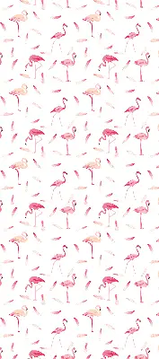 Rollo mit Motiv von Flamingos und ihren Federn