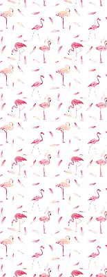 Rollo mit Motiv von Flamingos und ihren Federn