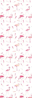 Rollo mit Motiv von Flamingos und ihren Federn