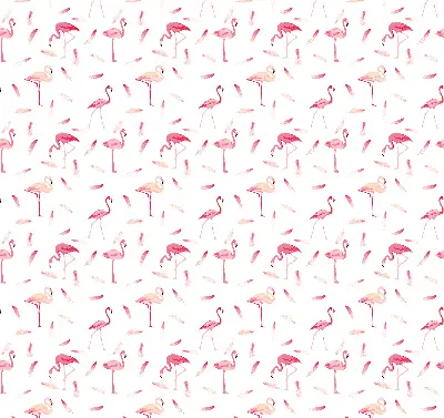 Rollo mit Motiv von Flamingos und ihren Federn