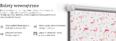 Rollo mit Motiv von Flamingos und ihren Federn