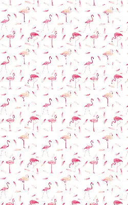 Rollo mit Motiv von Flamingos und ihren Federn