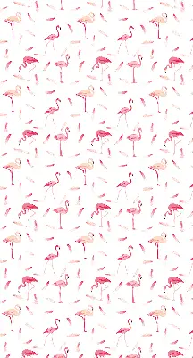 Rollo mit Motiv von Flamingos und ihren Federn