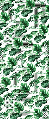 Fensterrollo innen mit tropischem Blättermotiv