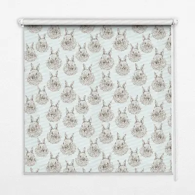 Fensterrollo mit Kaninchenmotiv