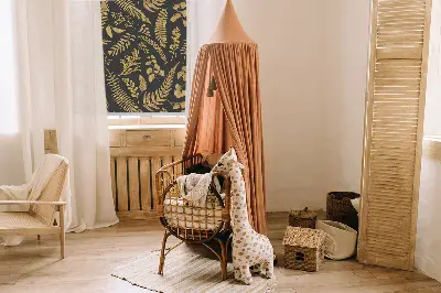 Rollo Fenster in gelber Farnoptik