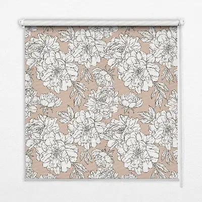 Rollo mit Motiv gezeichnete Blumen
