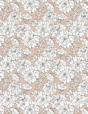 Rollo mit Motiv gezeichnete Blumen