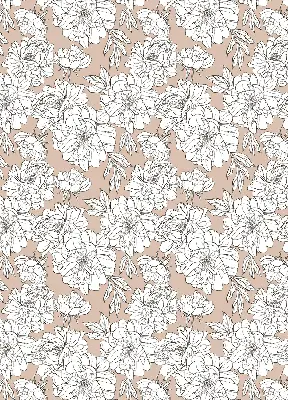 Rollo mit Motiv gezeichnete Blumen