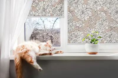Rollo mit Motiv gezeichnete Blumen