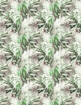 Fensterrollo für den Innenbereich mit glänzendem Blättermotiv