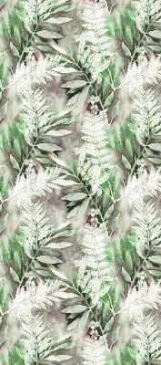 Fensterrollo für den Innenbereich mit glänzendem Blättermotiv