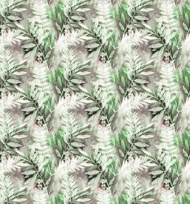 Fensterrollo für den Innenbereich mit glänzendem Blättermotiv