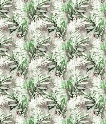 Fensterrollo für den Innenbereich mit glänzendem Blättermotiv
